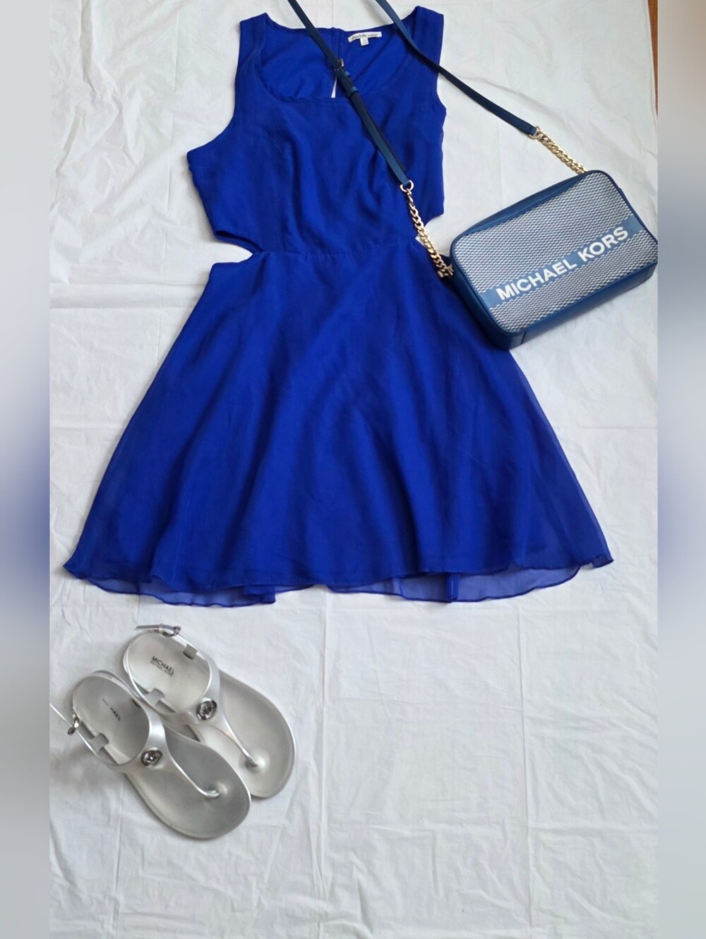 Charlotte Russe Cobalt Blue Sleeveless Skater Dress